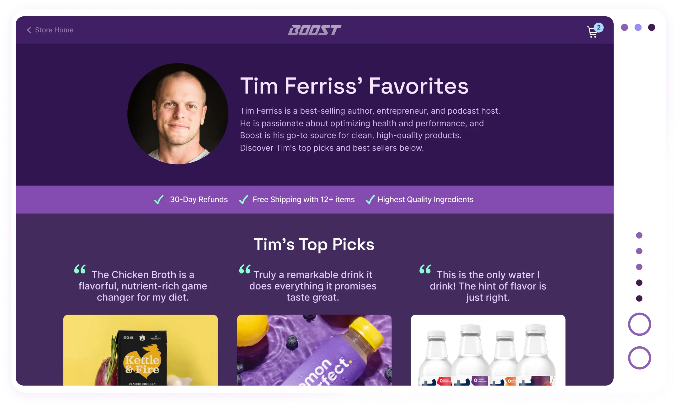 Mockup of Collections Boost in action.