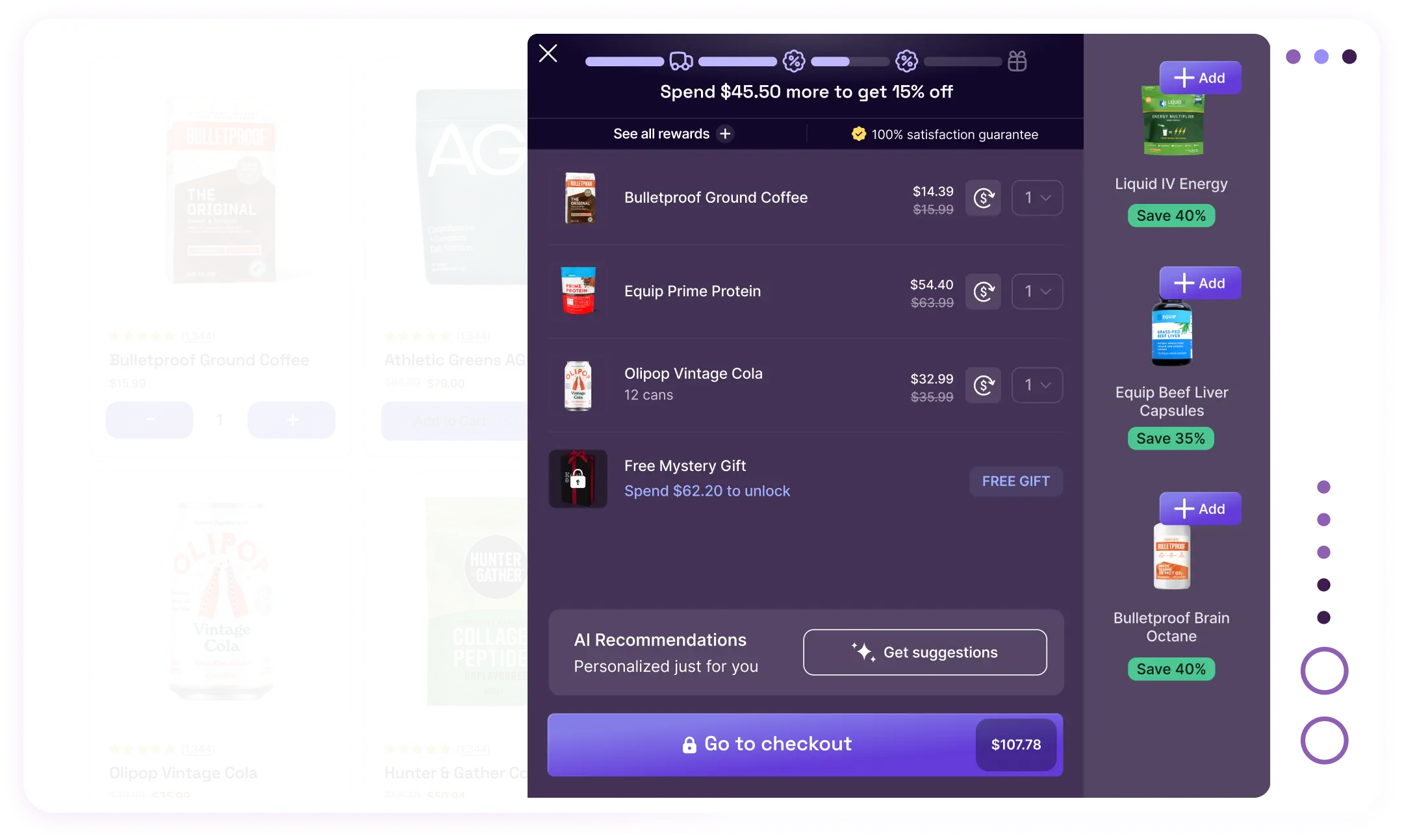 Mockup showing Cart Boost in action.